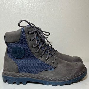 Palladium Blue / Indigo Waterproof Suede and rubber boots